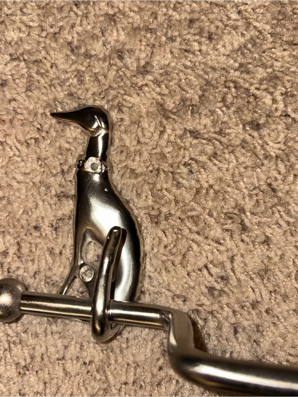 New Anthropologie Caine Dog Brass Towel Bar Brushed Nickel